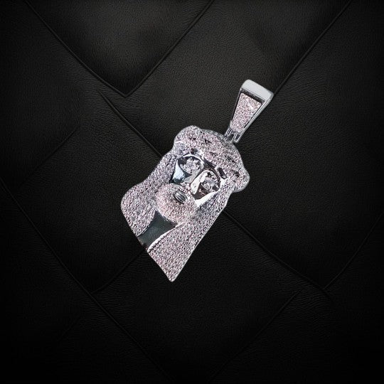 Jesus Face 925 Sterling Silver VVS Moissanite Diamond Pendant
