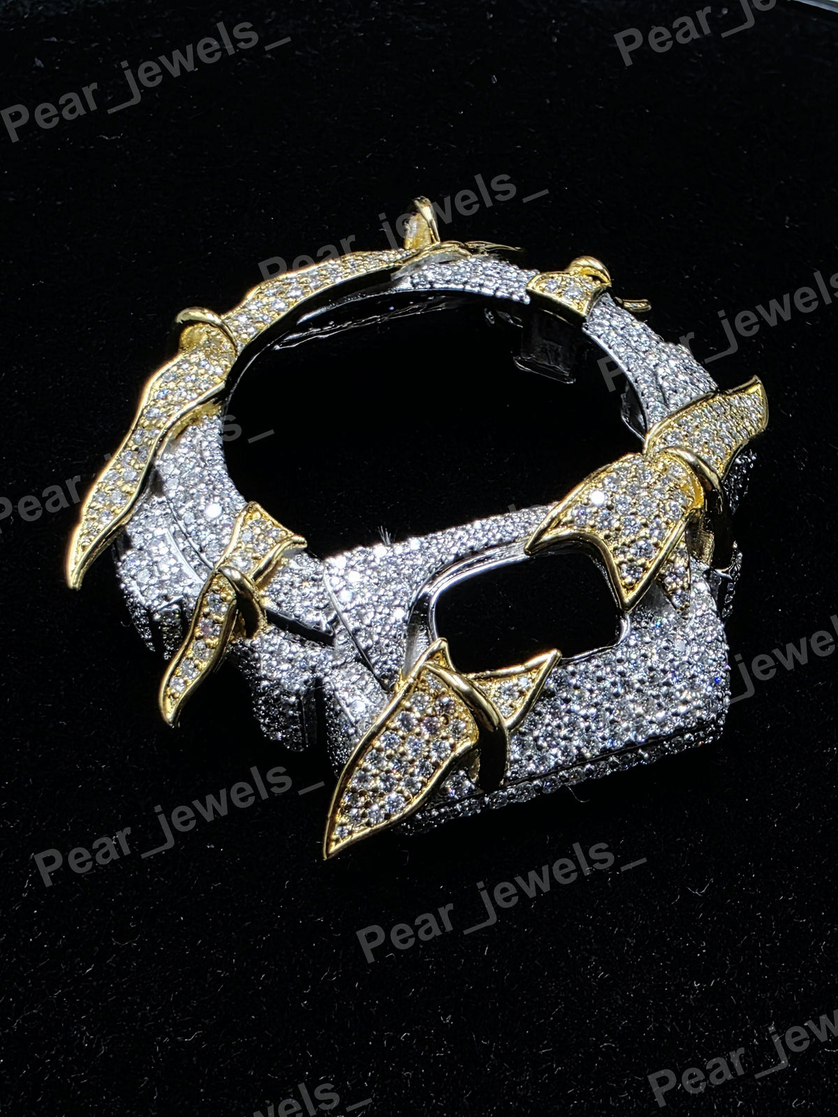 VVS Moissanite Diamond Iced Iut Hip Hop Statement Case Dial Bezel In 6900 Series