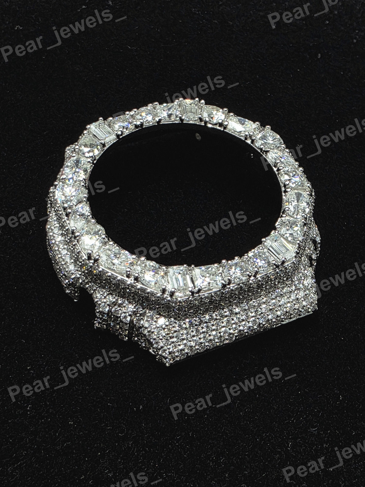 Iced Out VVS Multi Cut Moissanite Diamond Luxury Dial Bezel