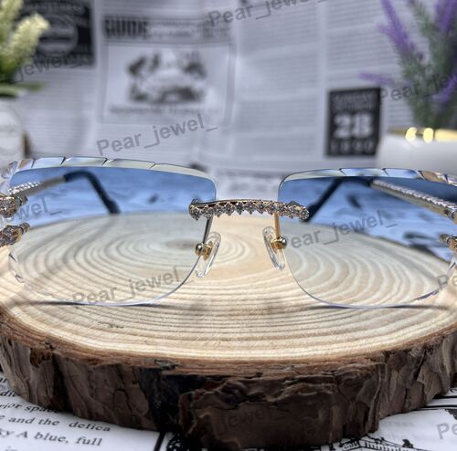 Iced Out VVS Moissanite Diamond Eyeglasses Luxury Square Frame Unisex Wear