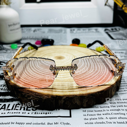 Luxury Moissanite Diamond Iced Out Photochromic Glasses Hip Hop Unisex Wear Sunglasses