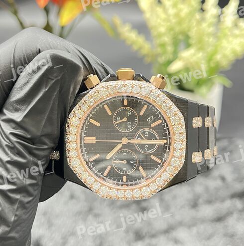 Iced Out Stainless Steel With VVS Moissanite Diamond Premium Bust Down Watch