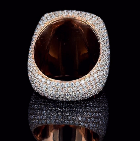 Square Halo Ring With 925 Silver Iced Out Moissanite Diamond Number Ring