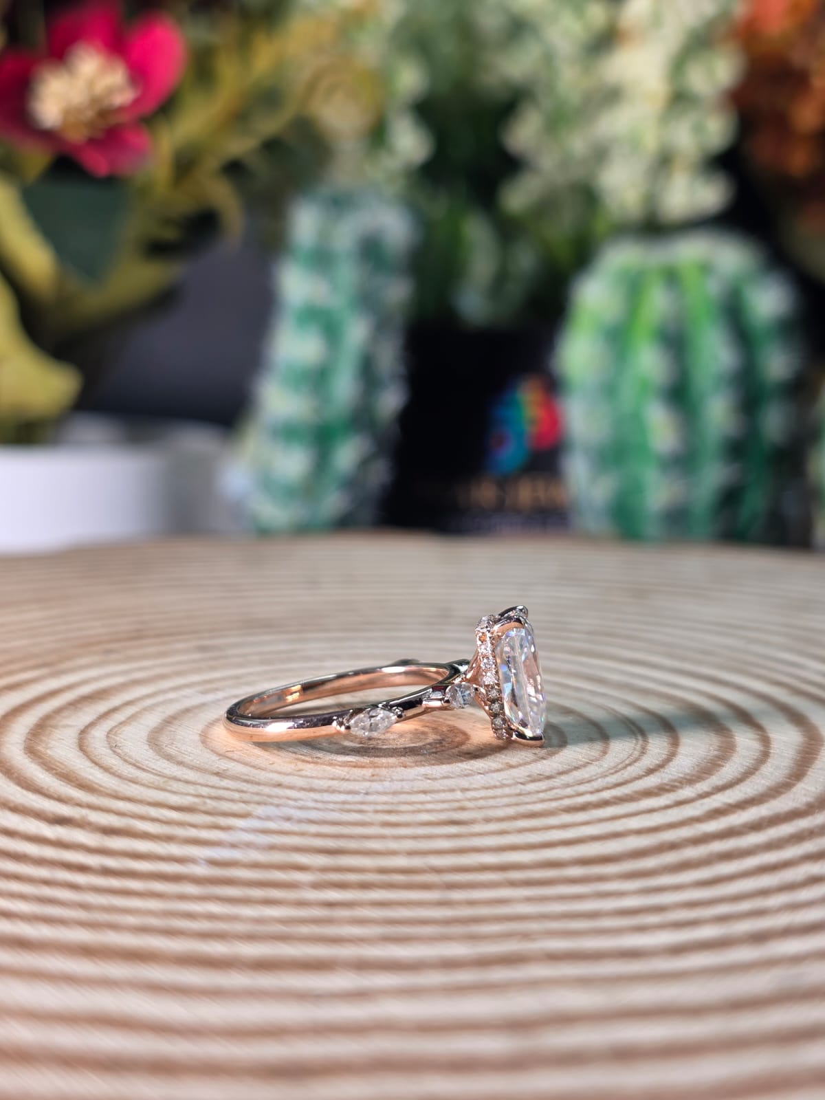 3.85 Ct Radiat Cut Hidden Halo Setting Classy Engagement Ring For Women