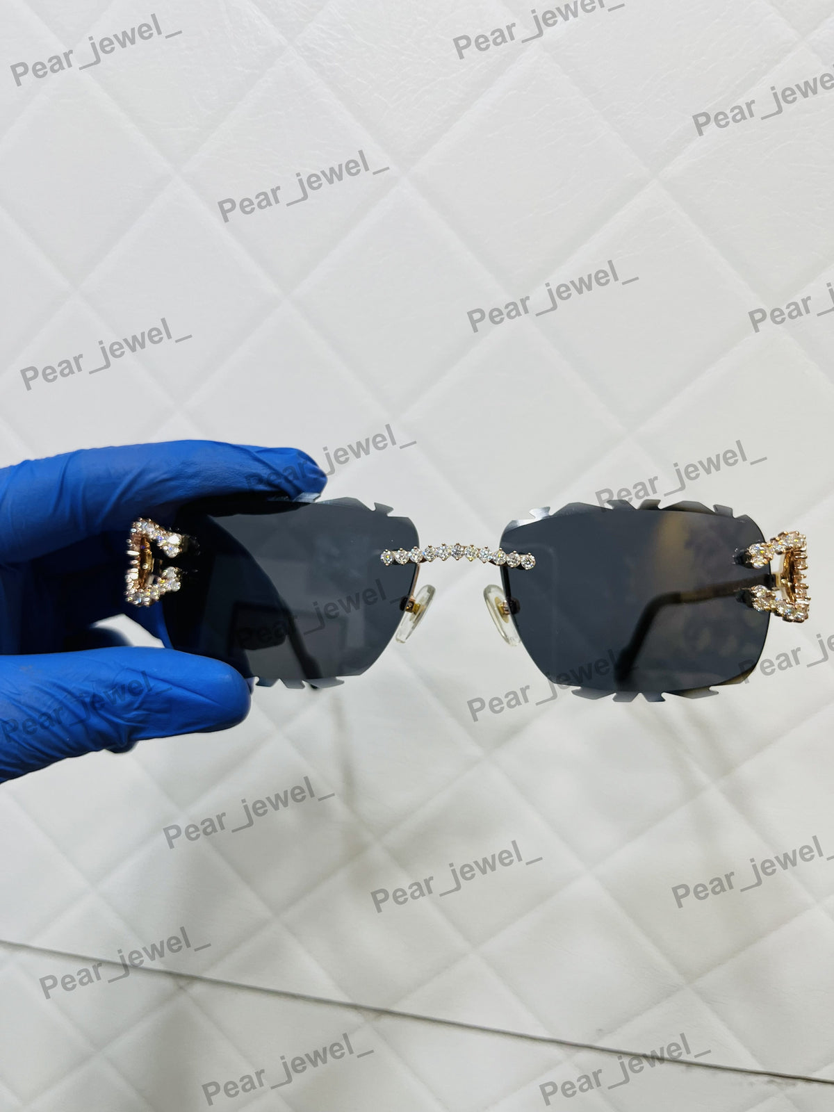925 Silver Iced Out VVS Moissanite Diamond Sunglasses Daily Wear