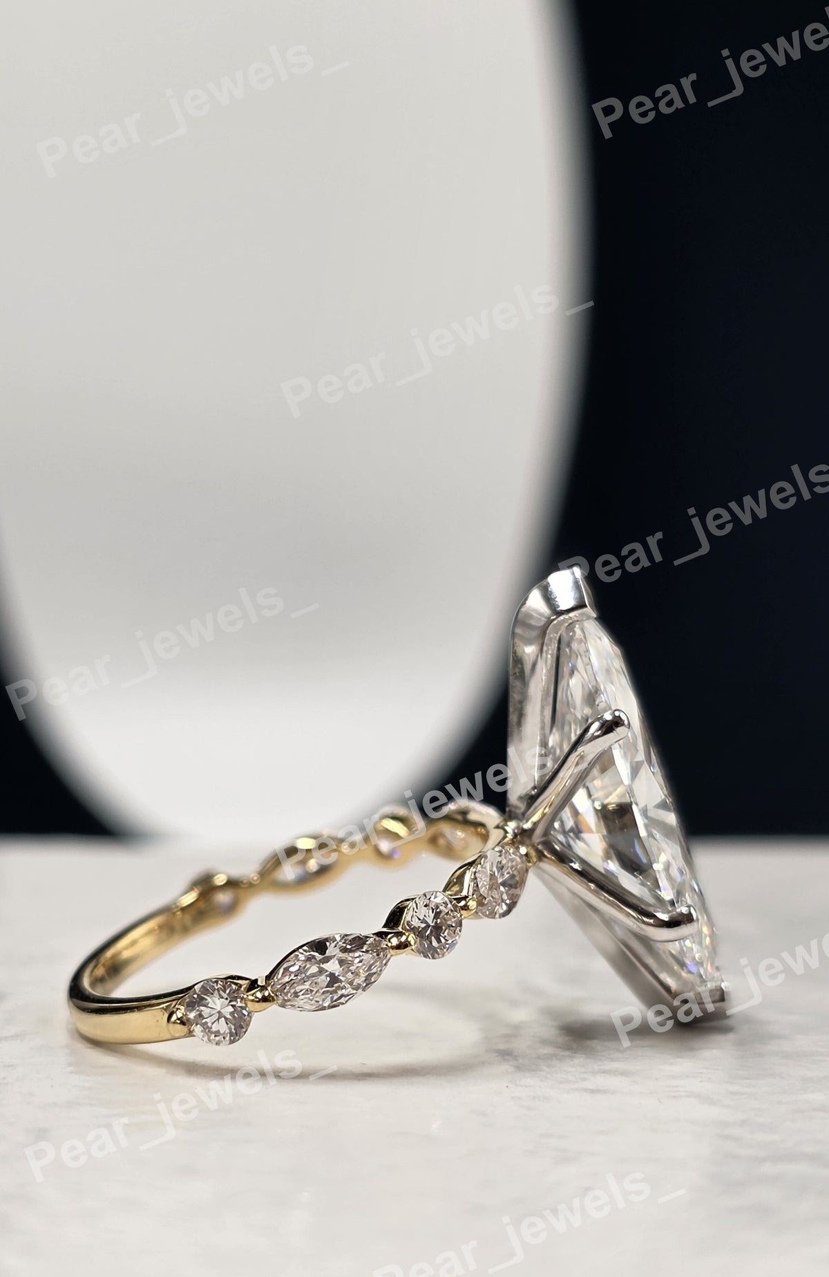 4.01 CT Marquise Cut Diamond Ring With Band For Bridal Ring Set