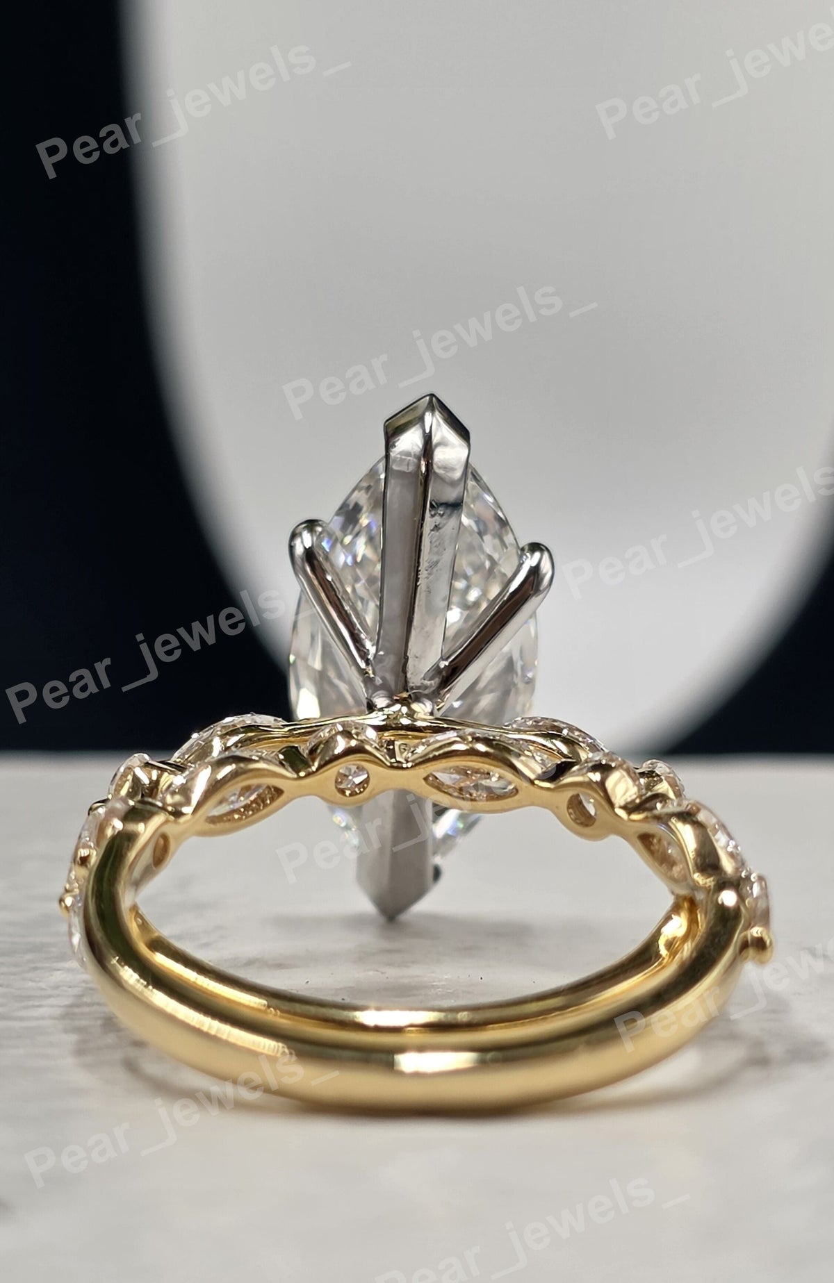 4.01 CT Marquise Cut Diamond Ring With Band For Bridal Ring Set