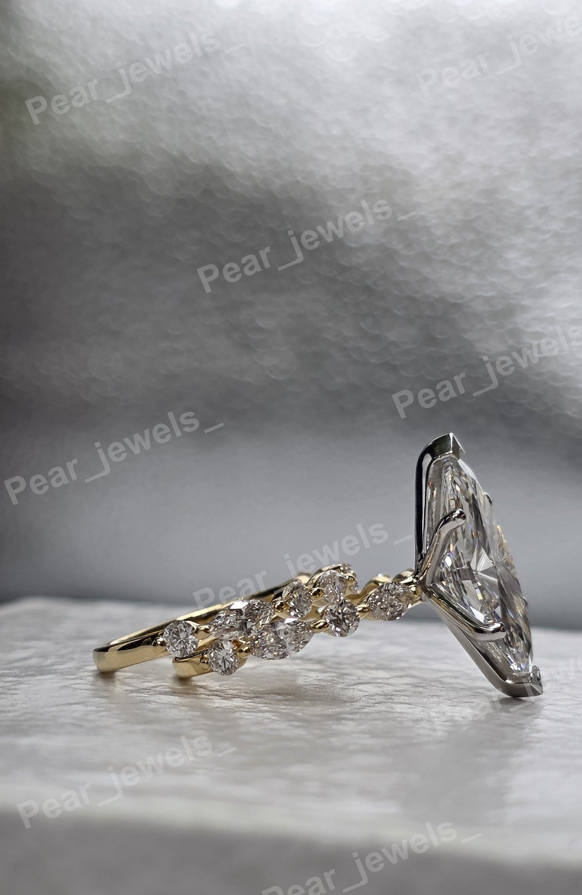 4.01 CT Marquise Cut Diamond Ring With Band For Bridal Ring Set