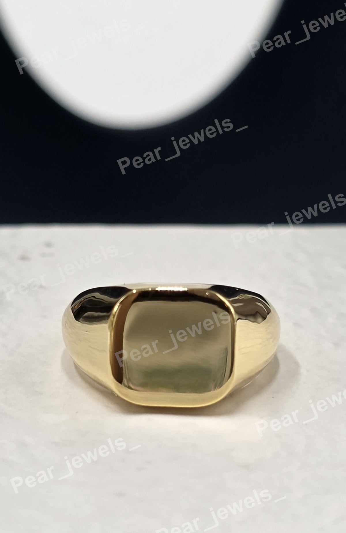925 Silver Rhodium Plated Signet Blank Square Men's Ring