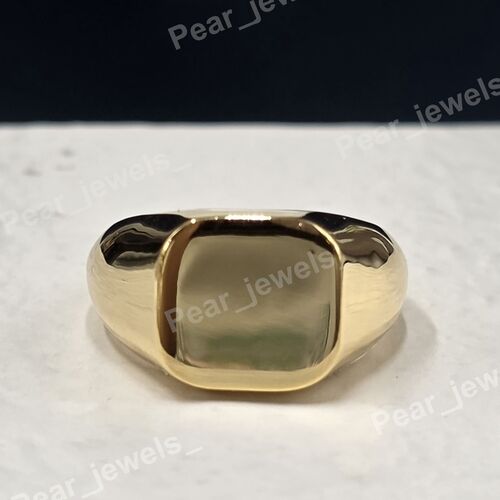 925 Silver Rhodium Plated Signet Blank Square Men's Ring