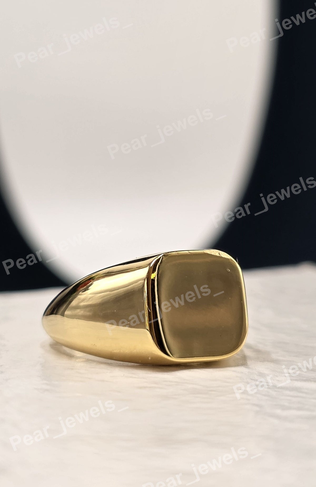 925 Silver Rhodium Plated Signet Blank Square Men's Ring