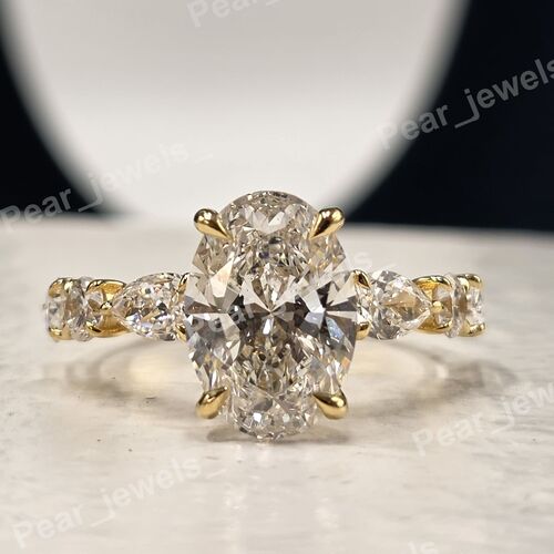 Oval Cut Proposal Ring In 925 Silver For Women - VVS Moissanite Diamond