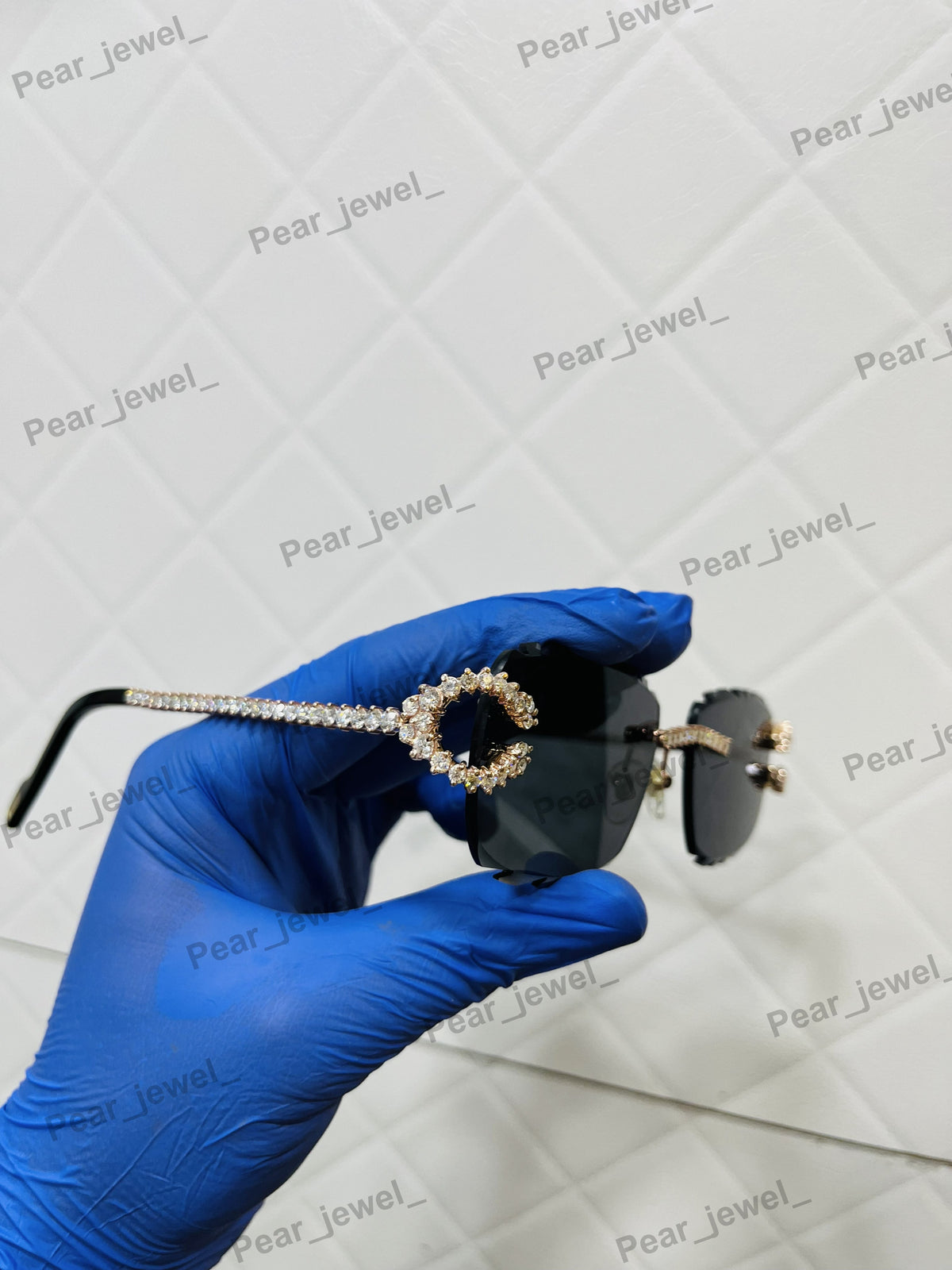 925 Silver Iced Out VVS Moissanite Diamond Sunglasses Daily Wear