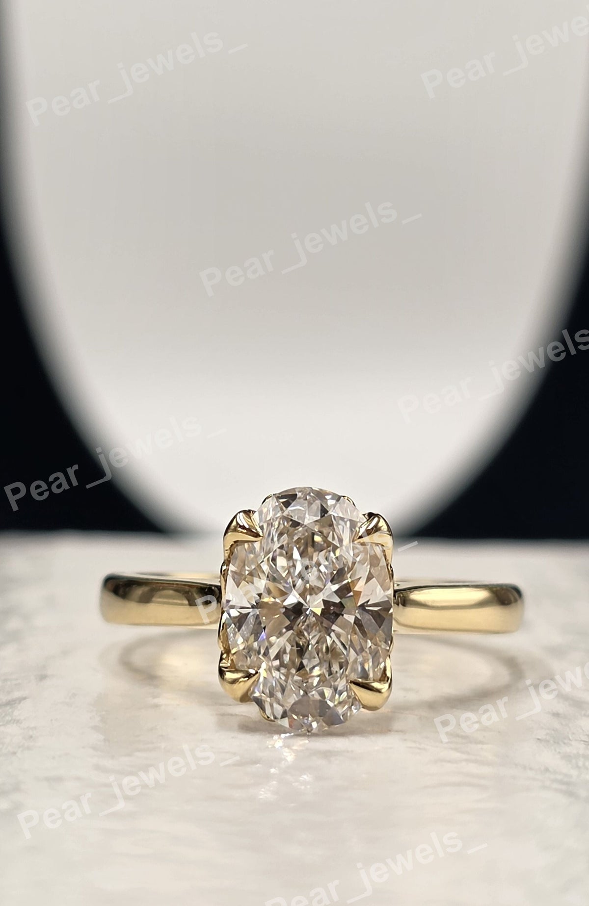 1.60 CT Oval Cut 925 Silver Proposal Ring For Women - Moissanite Diamond