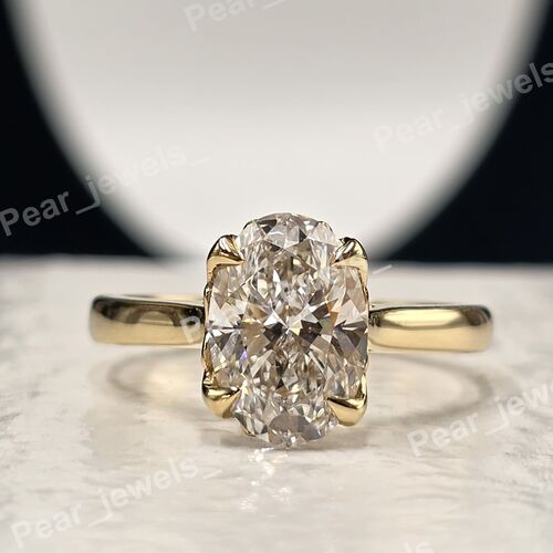 1.60 CT Oval Cut 925 Silver Proposal Ring For Women - Moissanite Diamond