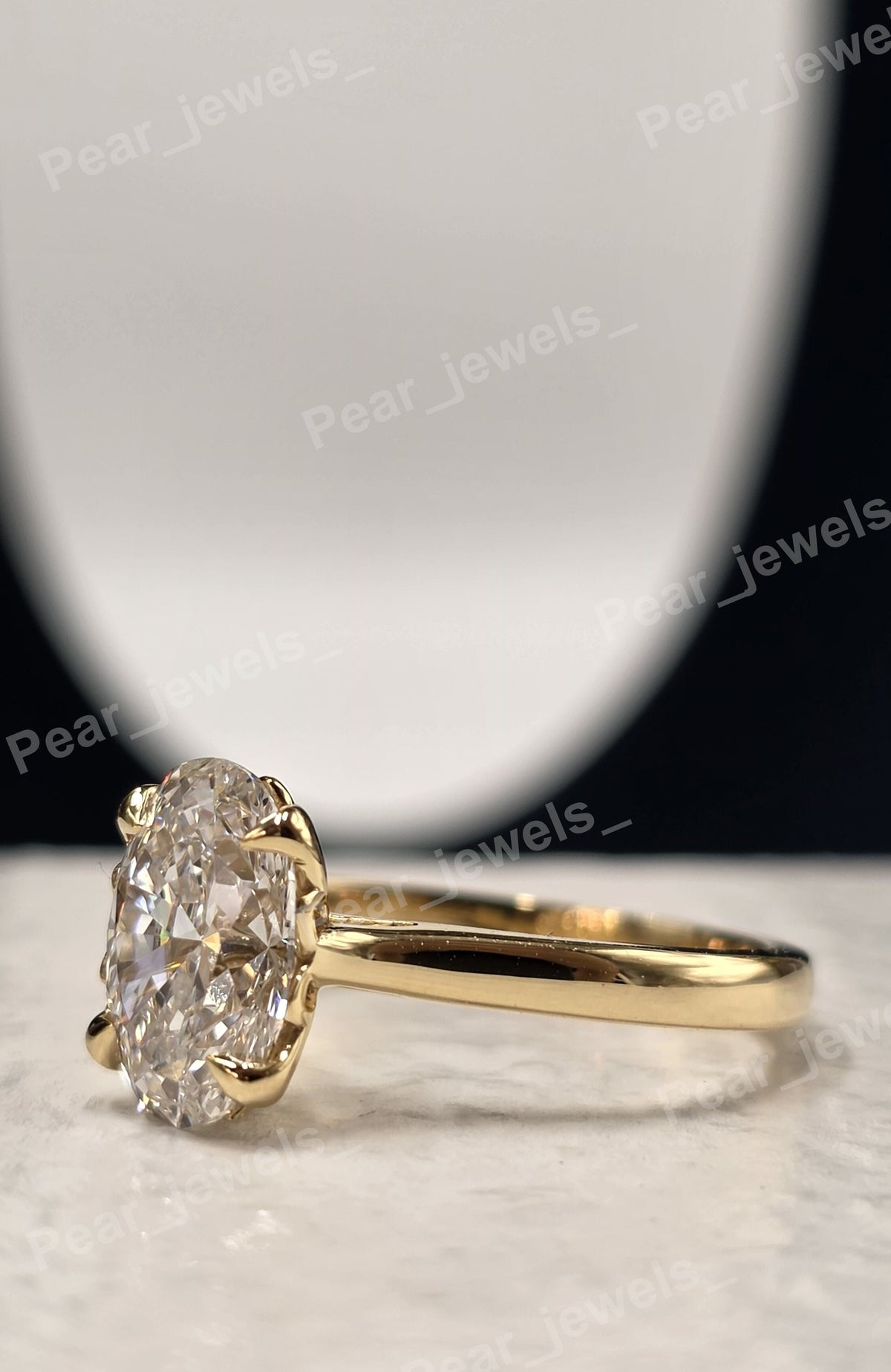 1.60 CT Oval Cut 925 Silver Proposal Ring For Women - Moissanite Diamond