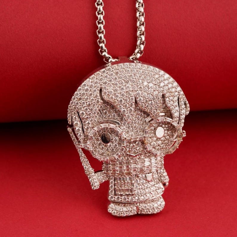 Custom Hip-Hop Silver Pendant Moissanite Passed Diamond Tester Unique Charm Cartoon