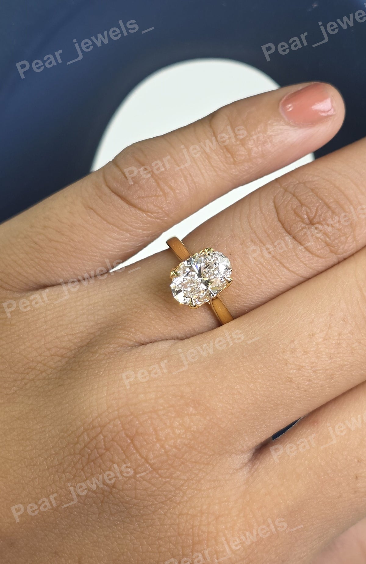 1.60 CT Oval Cut 925 Silver Proposal Ring For Women - Moissanite Diamond