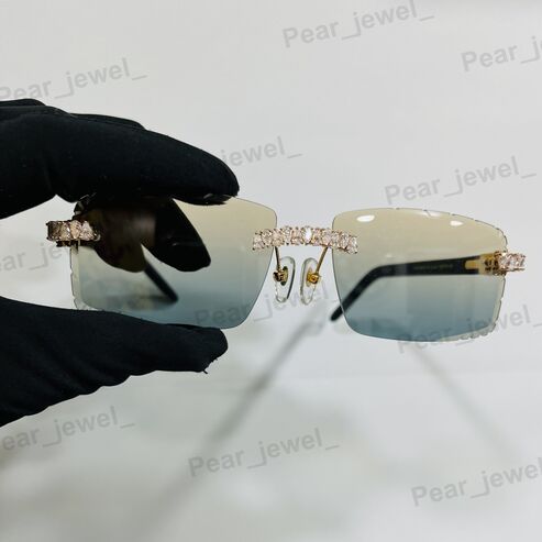 VVS Pear Cut Moissanite Diamond 925 Sterling Silver Iced Out Sunglasses