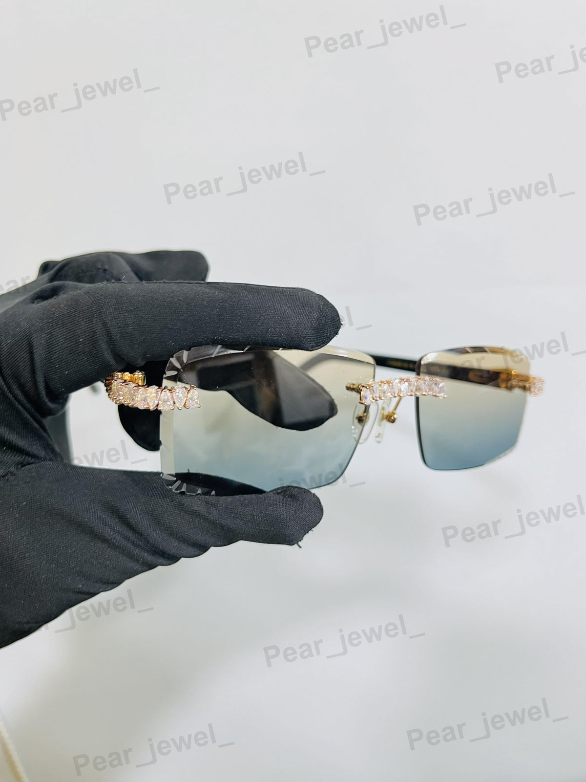 VVS Pear Cut Moissanite Diamond 925 Sterling Silver Iced Out Sunglasses