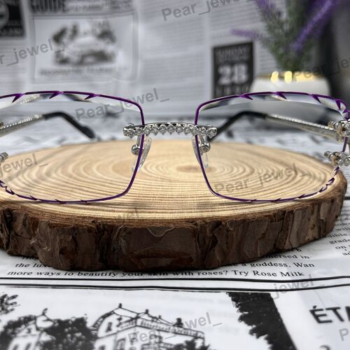 Iced Out VVS Moissanite Diamond Glasses Unisex Wear Rimless Sunglasses