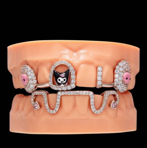925 Silver Moissanite Colour Full Customize Unisex Grill