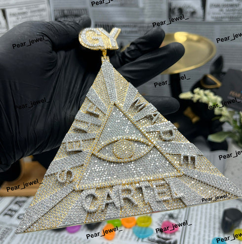 Eye Cartel Pendant With 925 Silver Iced Out Moissanite Diamond HipHop Pendant