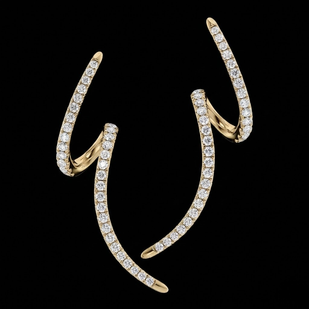 Iced Out 925 Silver Hoop Earring Moissanite Diamond Look Modern Shine For Women Jewellry