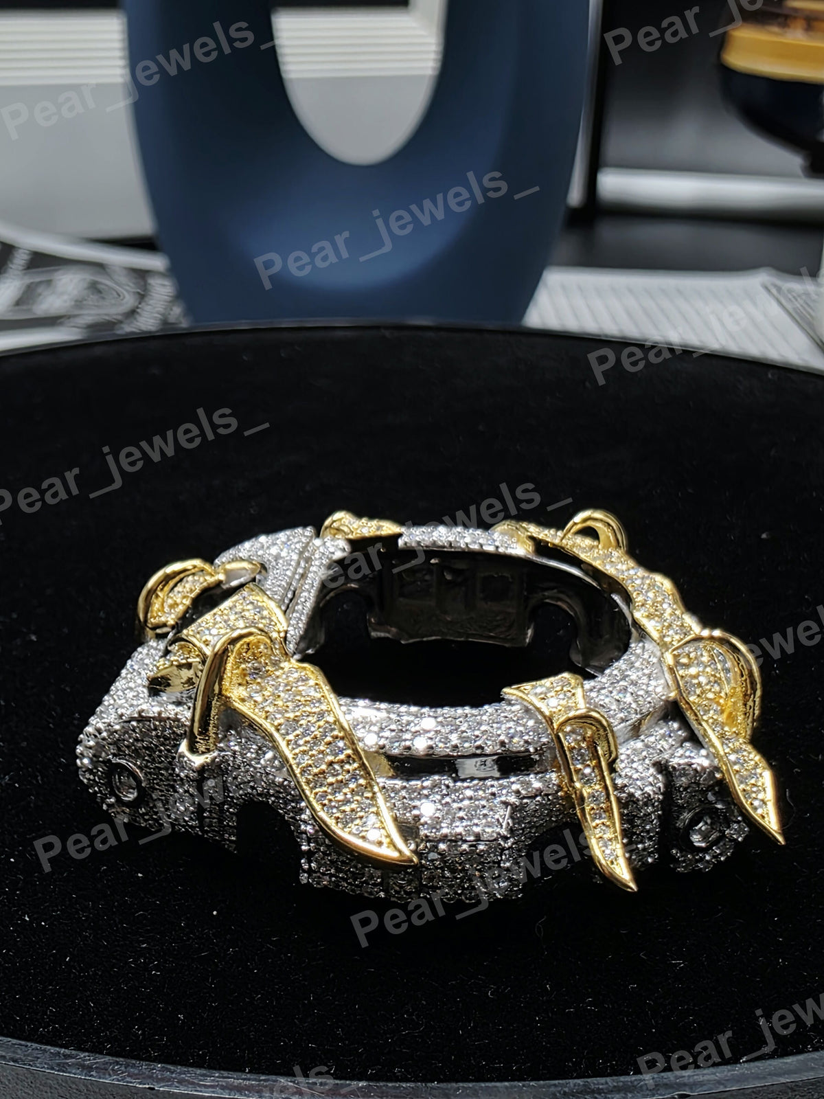 VVS Moissanite Diamond Iced Iut Hip Hop Statement Case Dial Bezel In 6900 Series