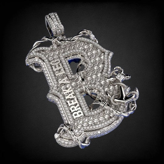 925 Silver Moissanite Diamond Custome Letter Pendant For Unisex