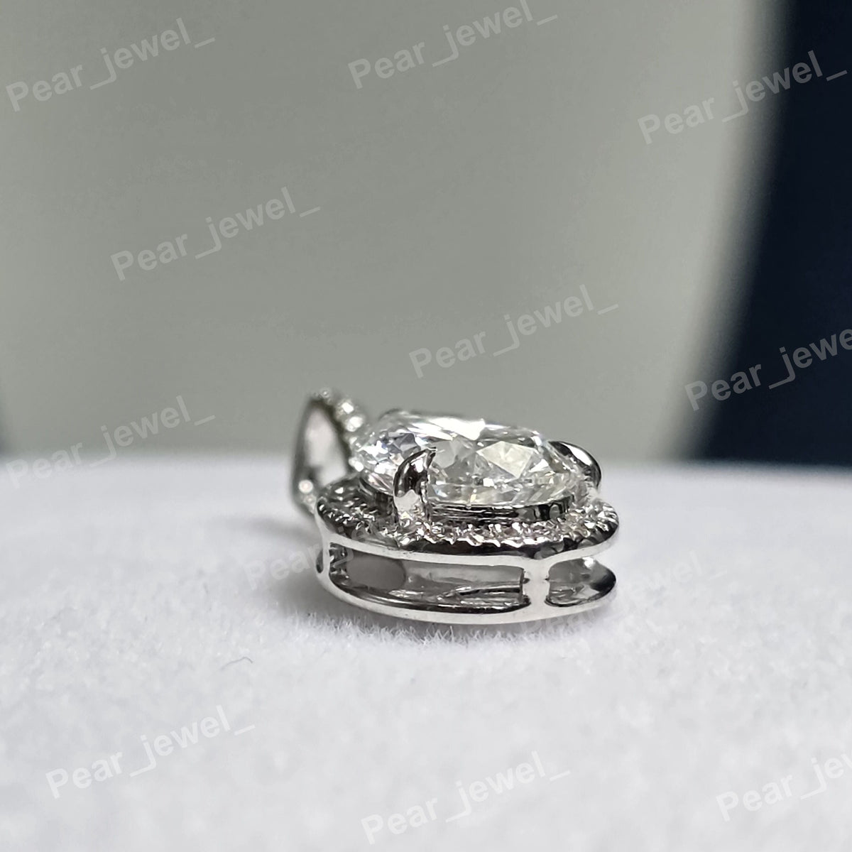 925 Sterling Silver Moissanite Diamond Pear Shape Pendant Iced Out Teardrop Pendant