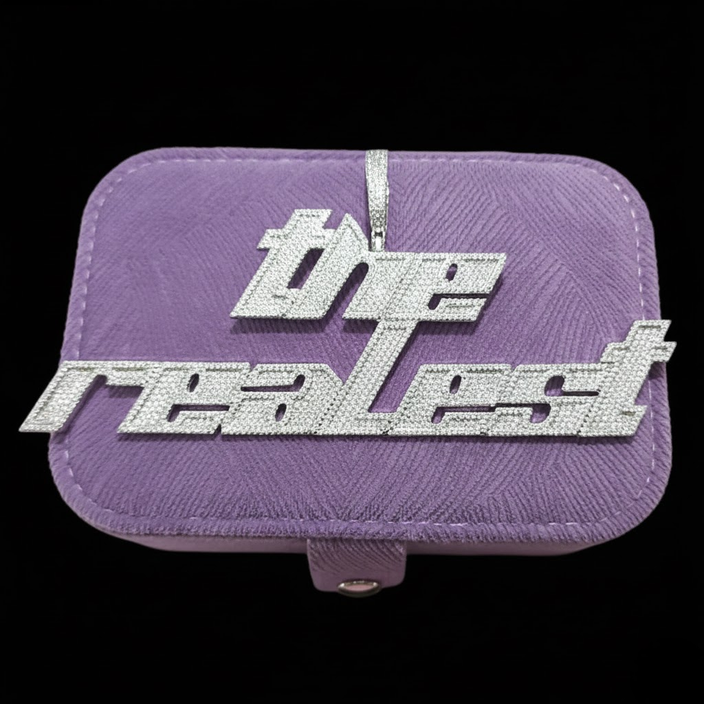 925 Silver Customize Name Pendant with Stylish Font Iced-out Pendant