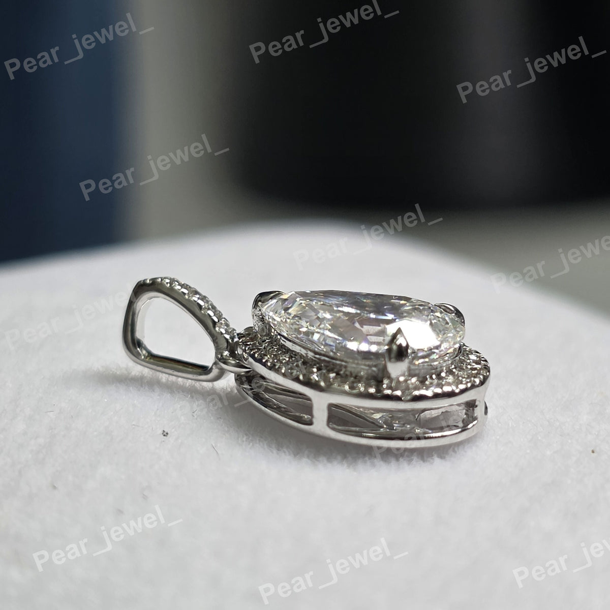925 Sterling Silver Moissanite Diamond Pear Shape Pendant Iced Out Teardrop Pendant