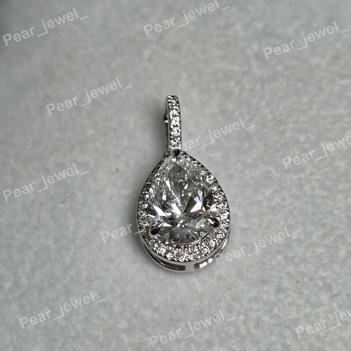 925 Sterling Silver Moissanite Diamond Pear Shape Pendant Iced Out Teardrop Pendant