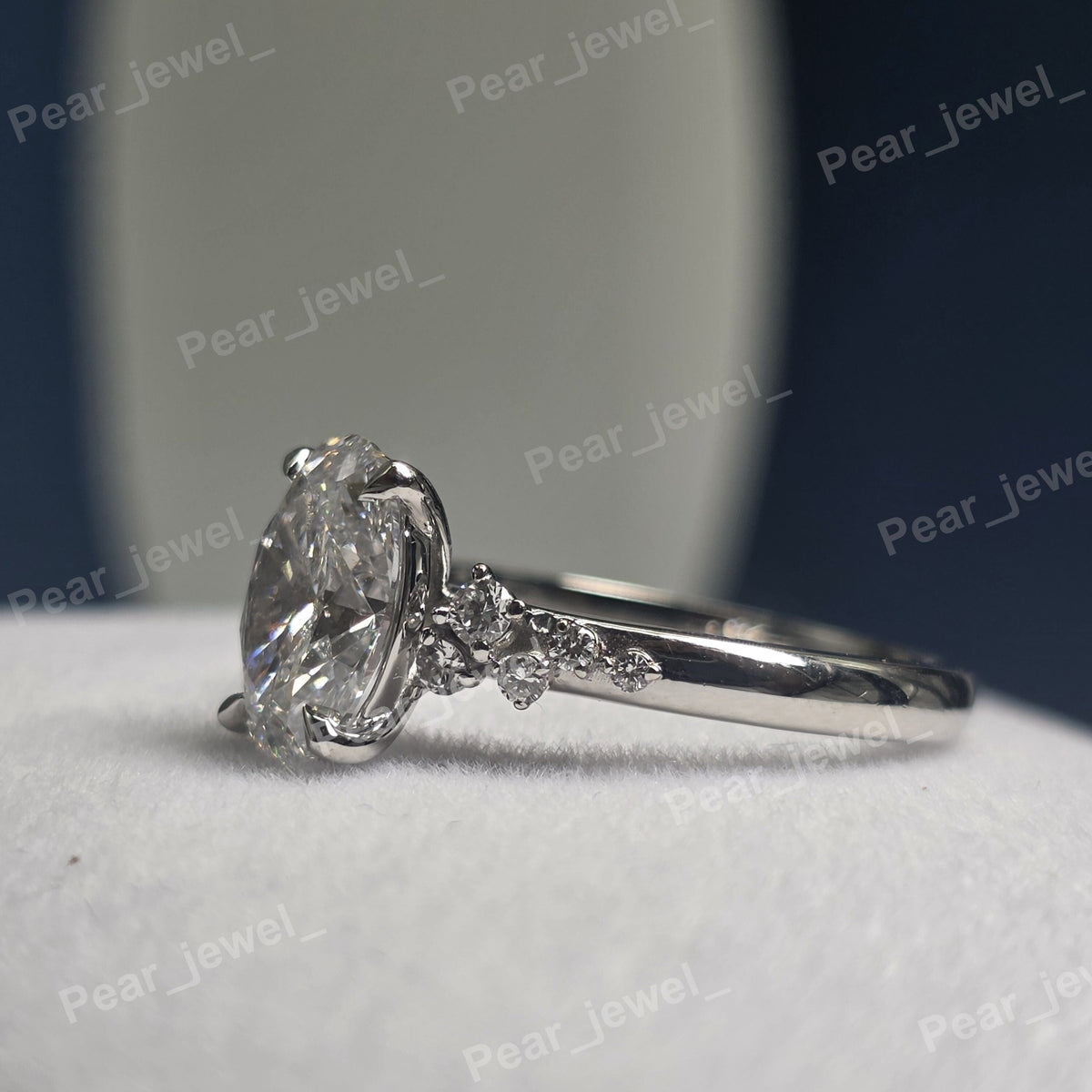 Oval Cut Diamond Proposal Ring In 925 Silver For Women Charm Ring