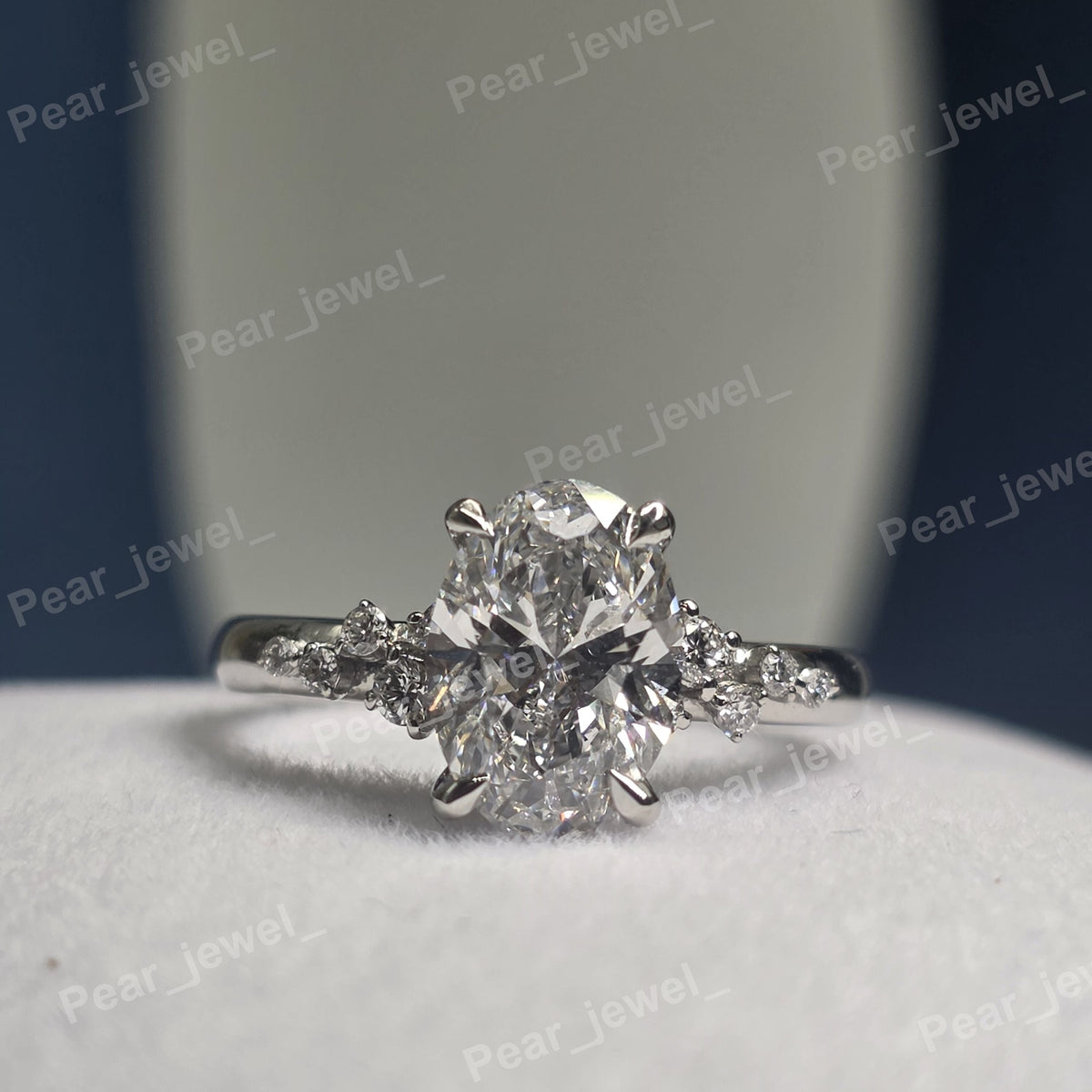 Oval Cut Diamond Proposal Ring In 925 Silver For Women Charm Ring