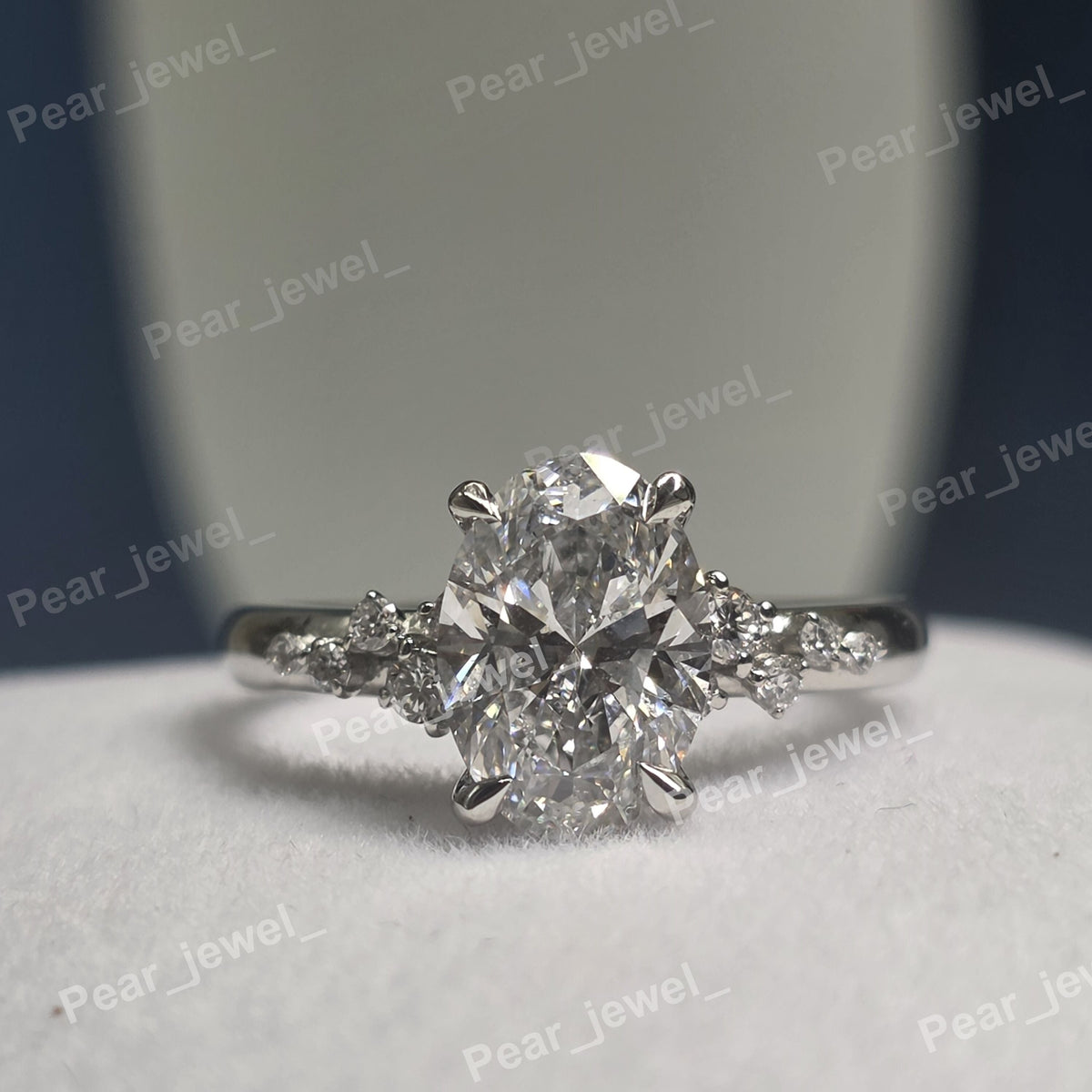 Oval Cut Diamond Proposal Ring In 925 Silver For Women Charm Ring