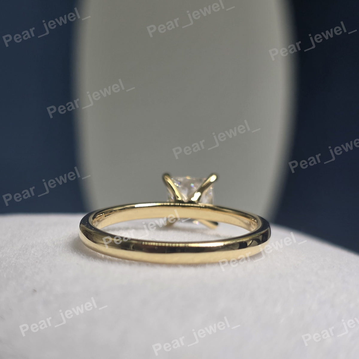 VVS Moissanite Diamond Princess Cut Engagement Proposal Charm Ring
