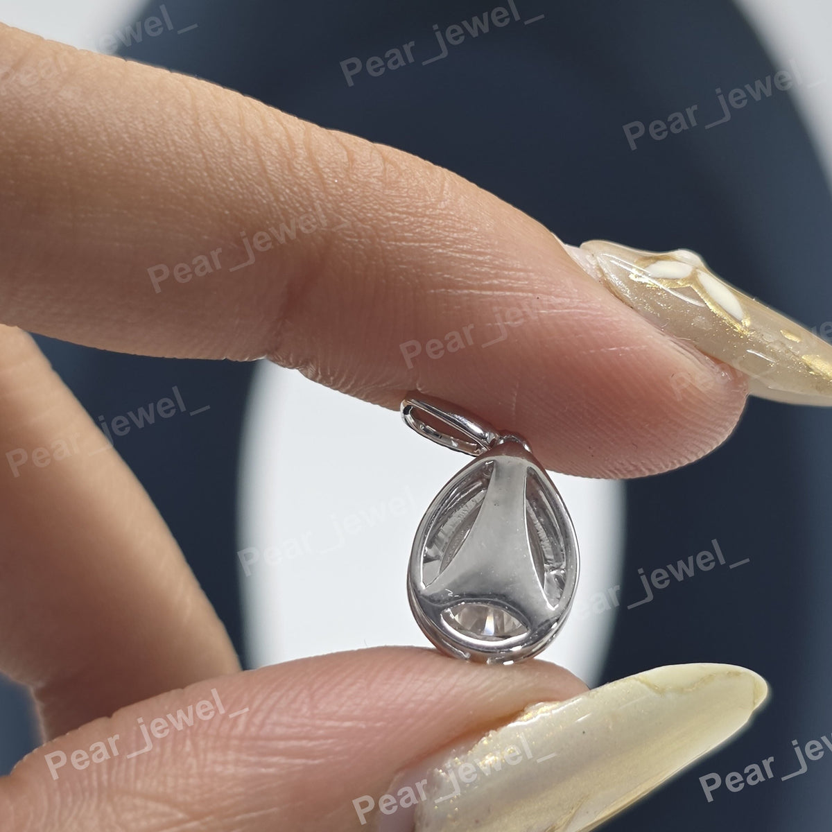 925 Sterling Silver Moissanite Diamond Pear Shape Pendant Iced Out Teardrop Pendant