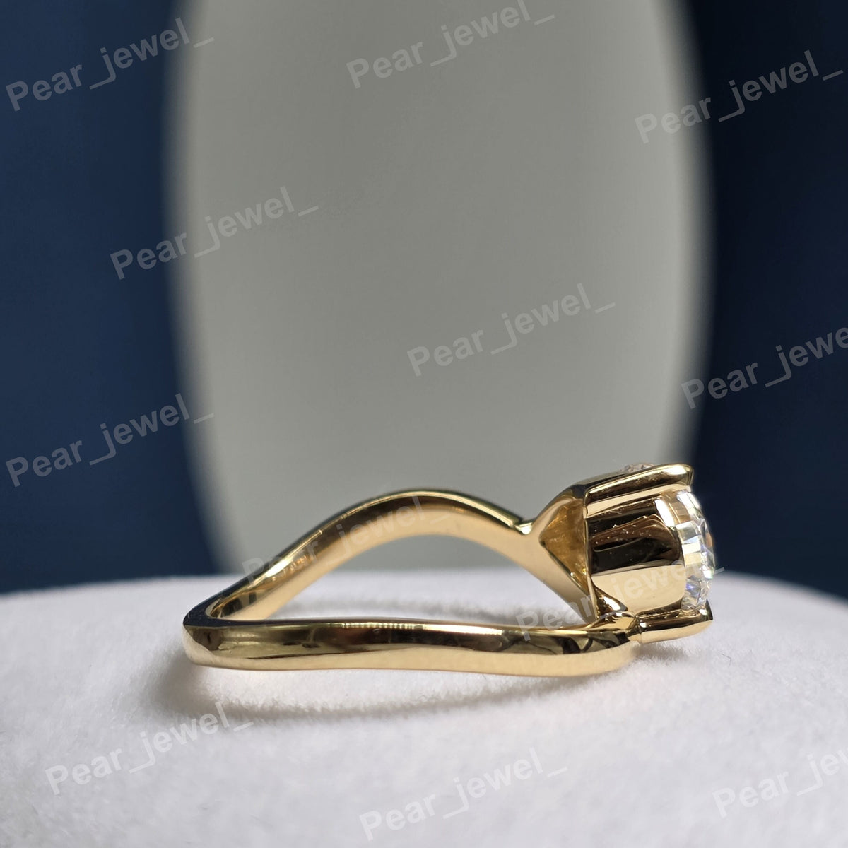 925 Sterling Silver Moissanite Diamond Pear Cut Ring Solitaire Engagement Ring Womens Fine Jewelry