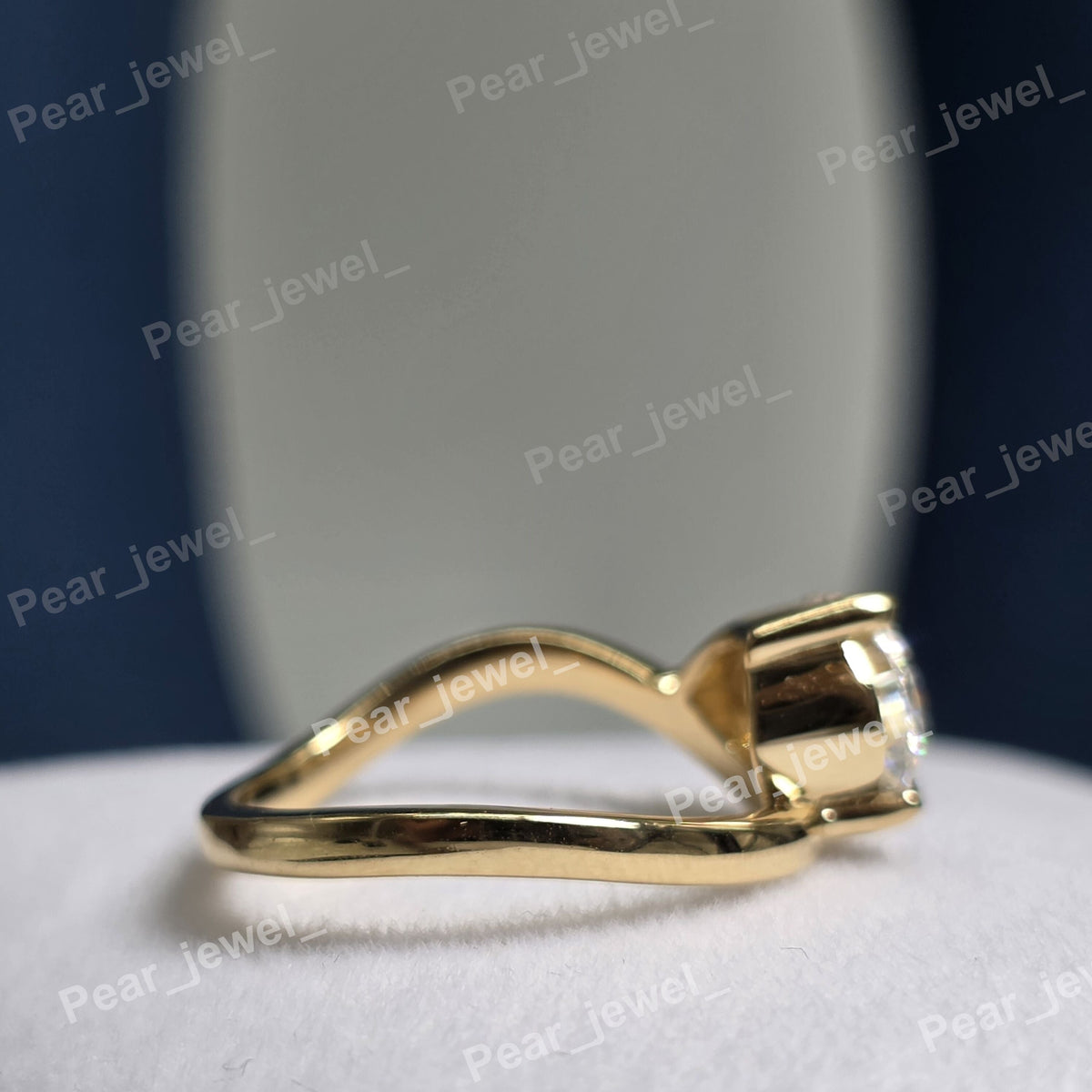 925 Sterling Silver Moissanite Diamond Pear Cut Ring Solitaire Engagement Ring Womens Fine Jewelry