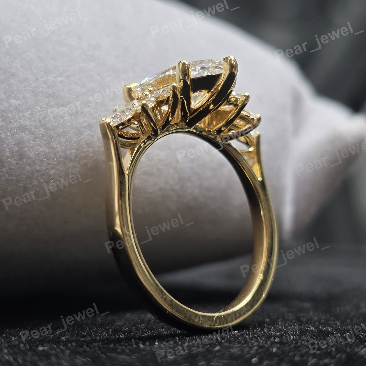 1.80 CT Marquise Cut Moissanite Diamond Sparking Ring For Wedding Wear