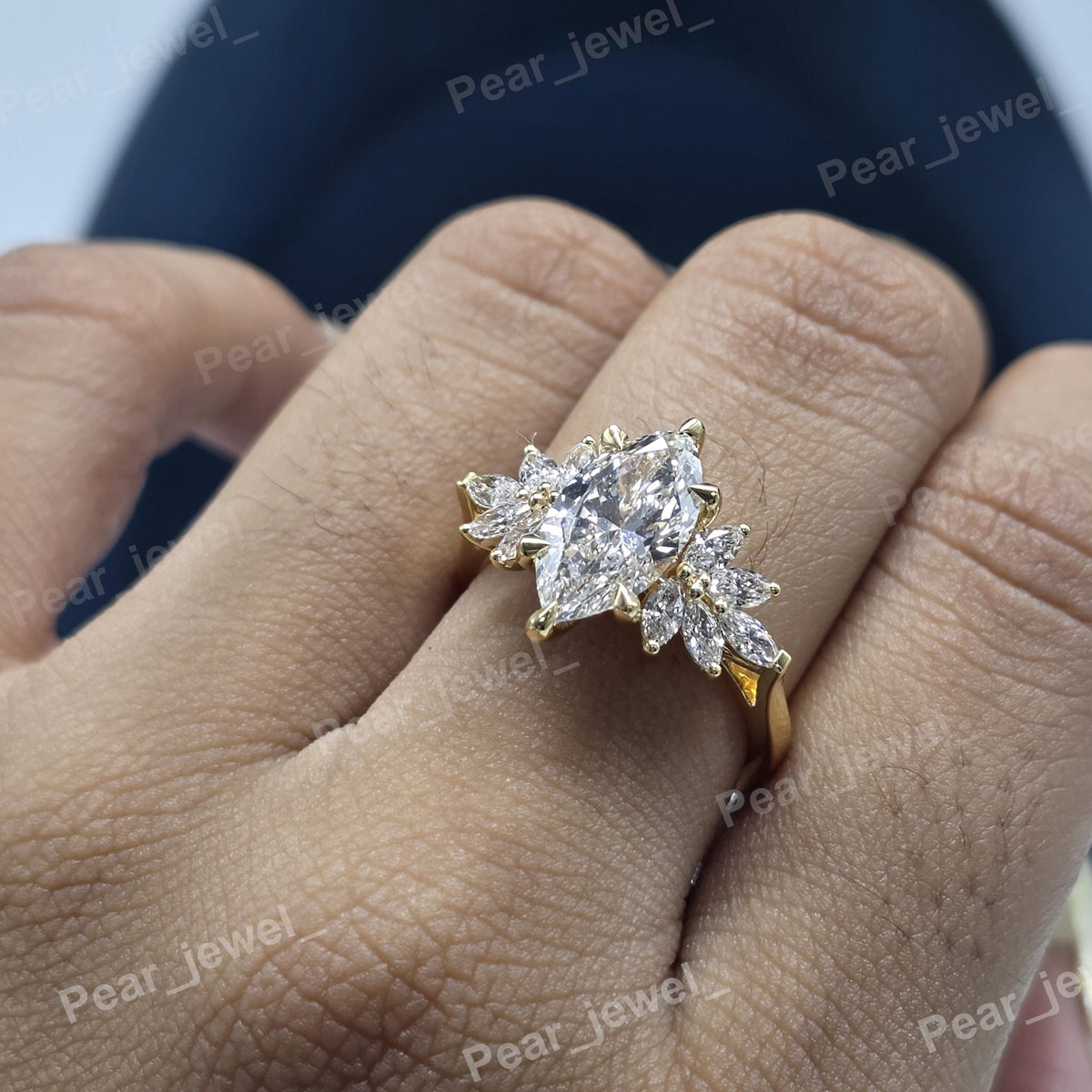 1.80 CT Marquise Cut Moissanite Diamond Sparking Ring For Wedding Wear