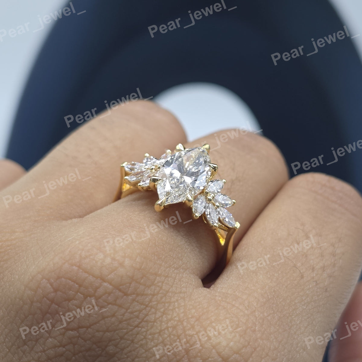 1.80 CT Marquise Cut Moissanite Diamond Sparking Ring For Wedding Wear