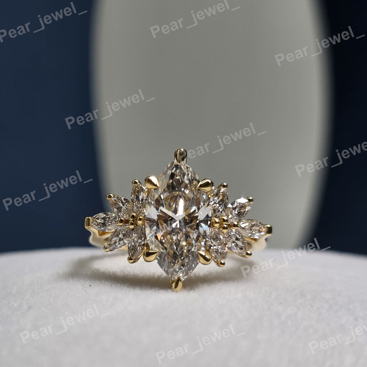 1.80 CT Marquise Cut Moissanite Diamond Sparking Ring For Wedding Wear