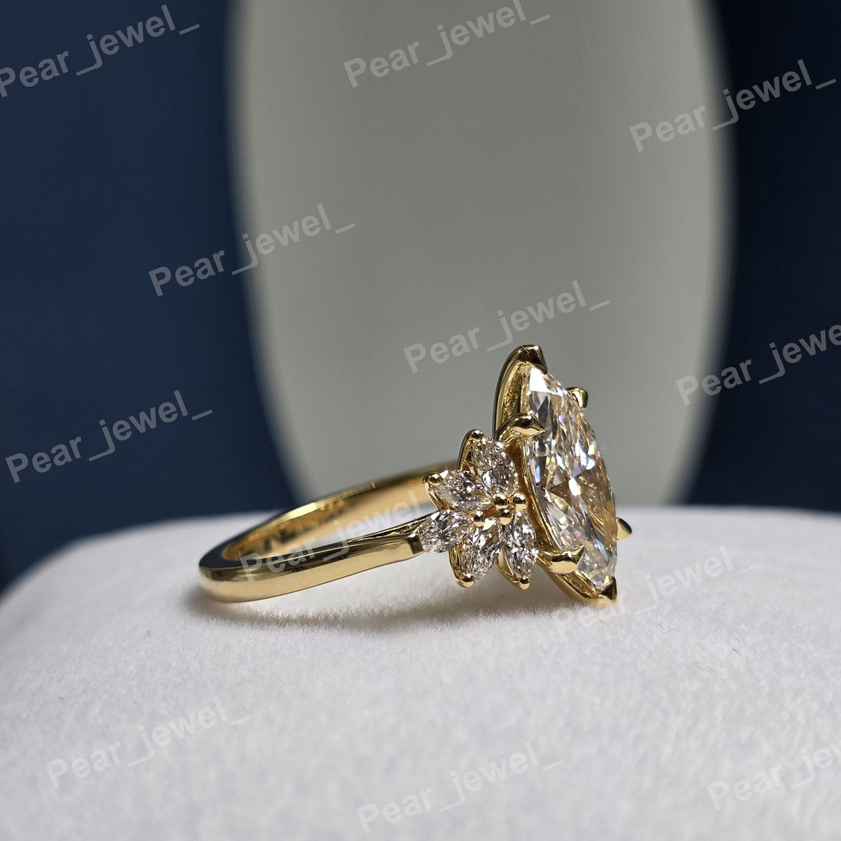 1.80 CT Marquise Cut Moissanite Diamond Sparking Ring For Wedding Wear