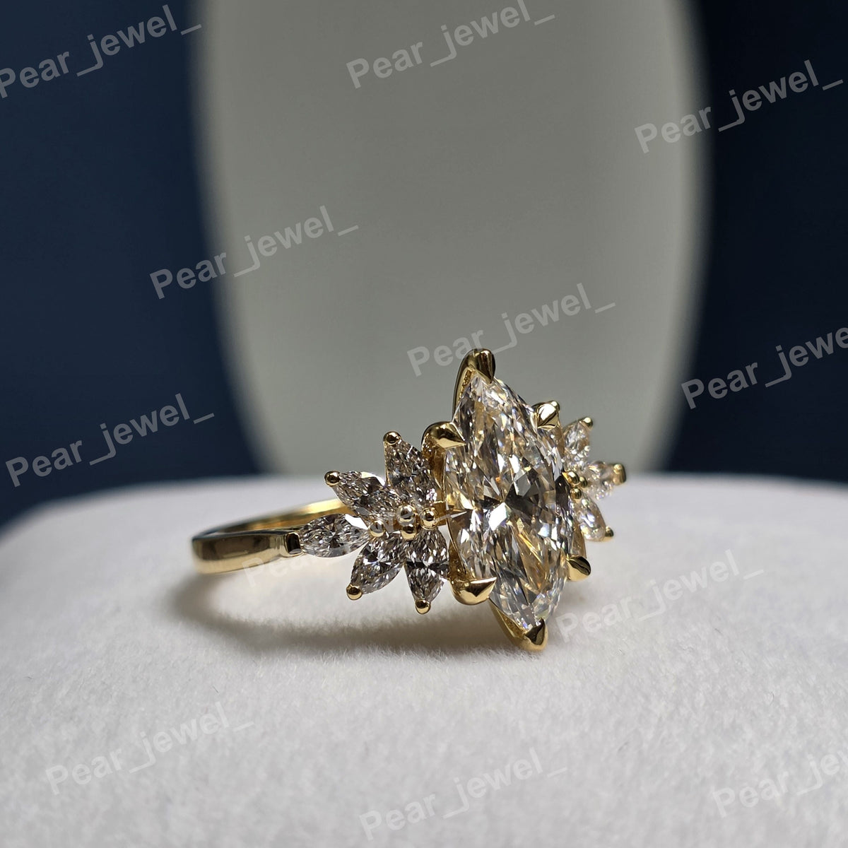 1.80 CT Marquise Cut Moissanite Diamond Sparking Ring For Wedding Wear