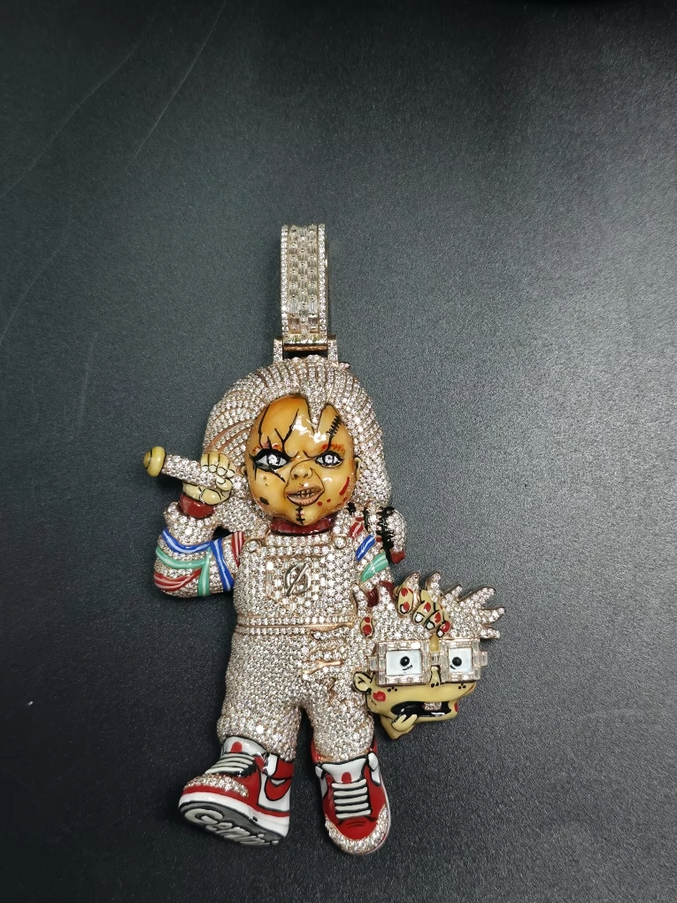 925 Silver VVS Moissanite Diamonds Cartoon Hip-Hop Pendant