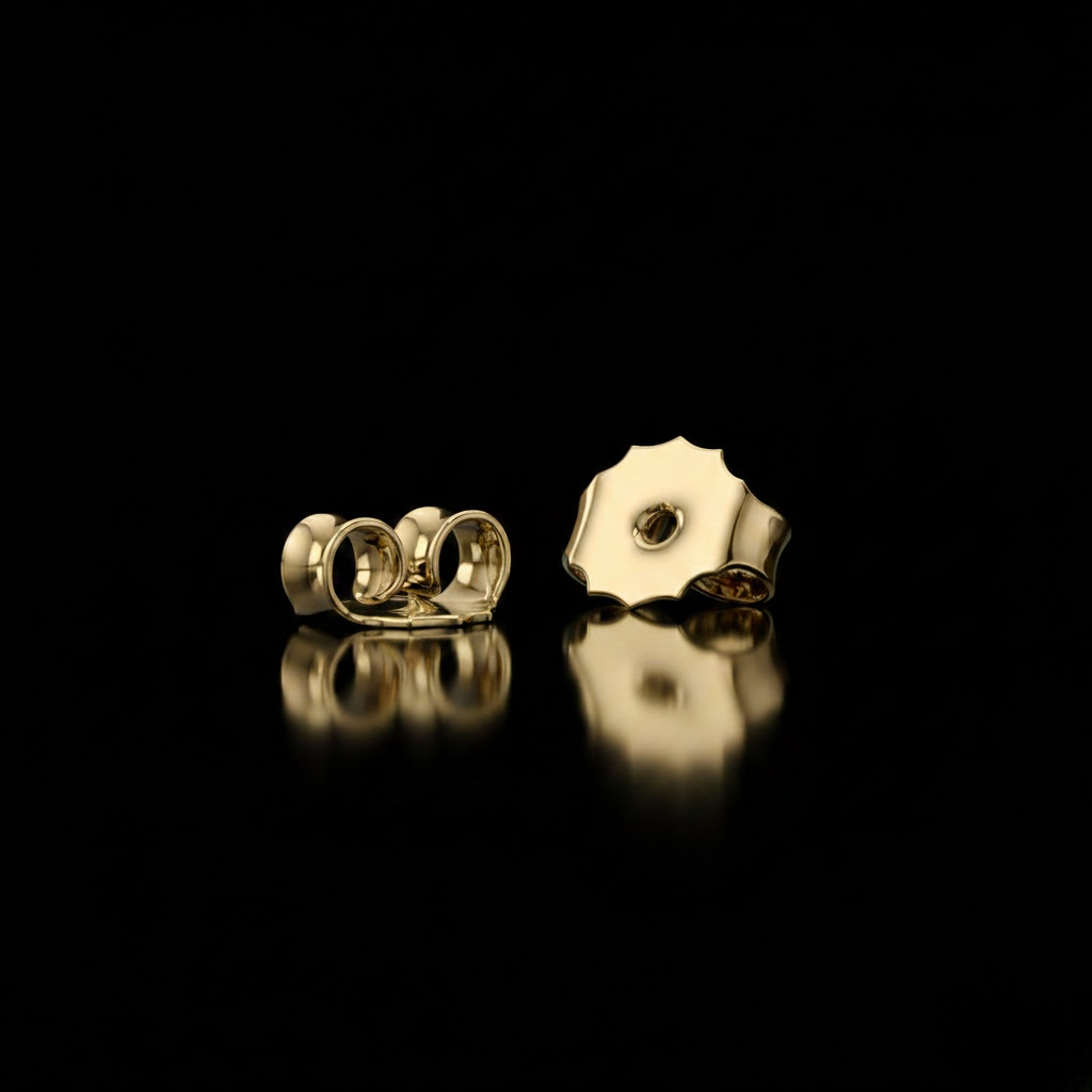 Marquise Cut Solitaire Stud Earring Gold Tone Diamond Look Elegant Shine