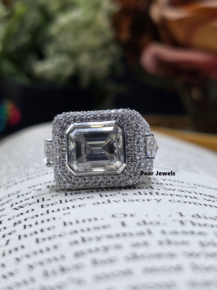 925 Sterling Silver VVS Moissanite Diamond Hip Hop Ring